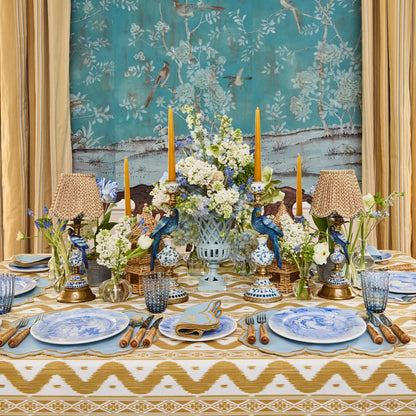 Blue Parrot Candle Holder Set