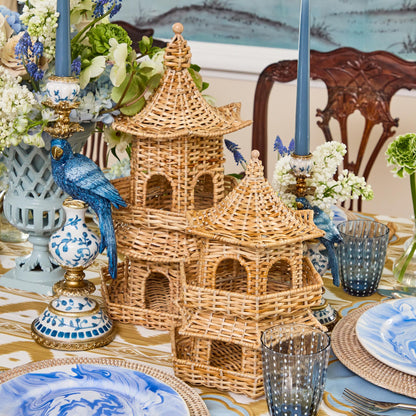 Thea Rattan Pagoda Lantern - 30cm