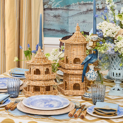Thea Rattan Pagoda Lantern - 30cm