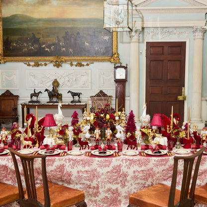 Burgundy Nutcracker Embroidered Linen Napkins (Set of 4)