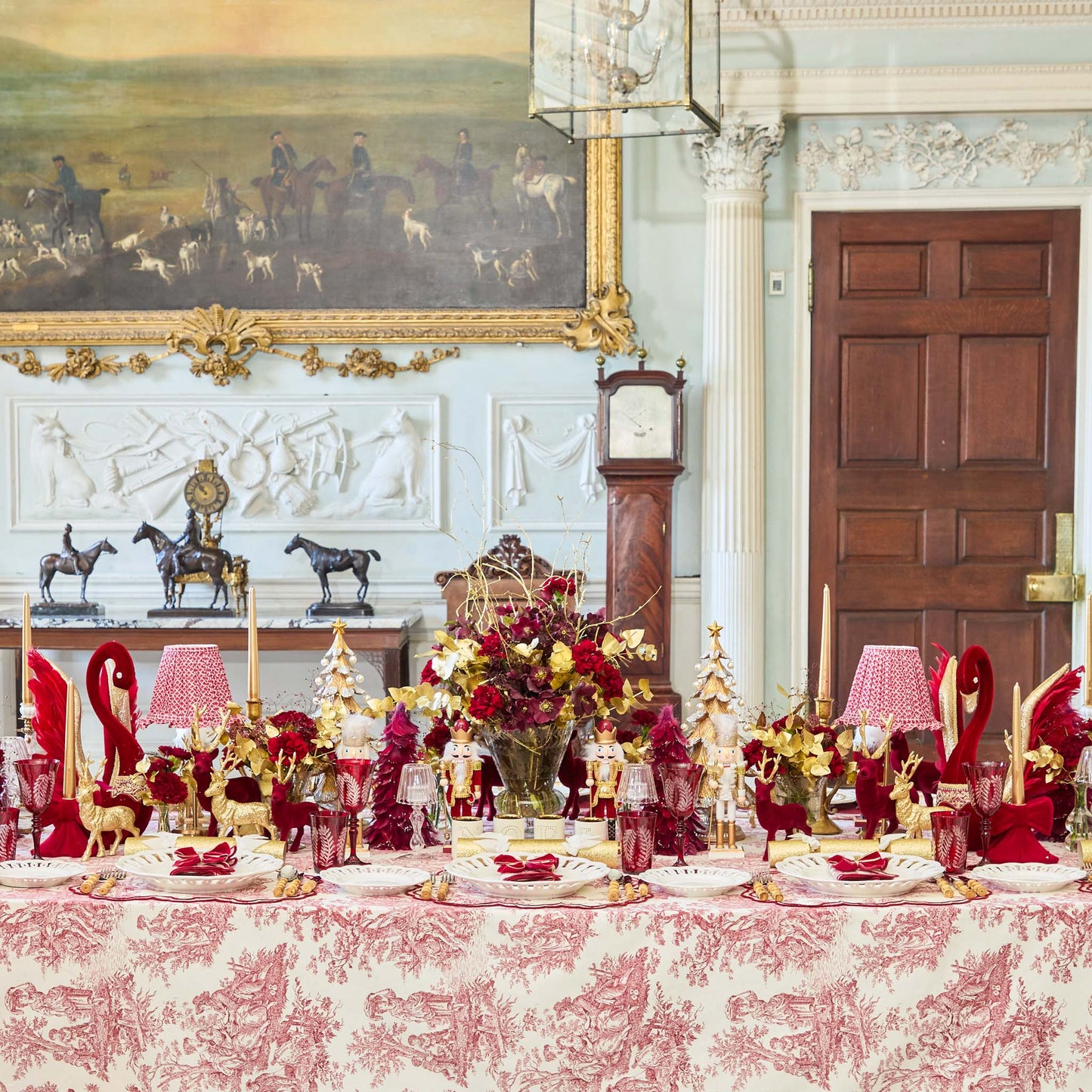 Glass Bardot Rechargeable Lamp with Red Lotus Ruffle Shade (18cm)