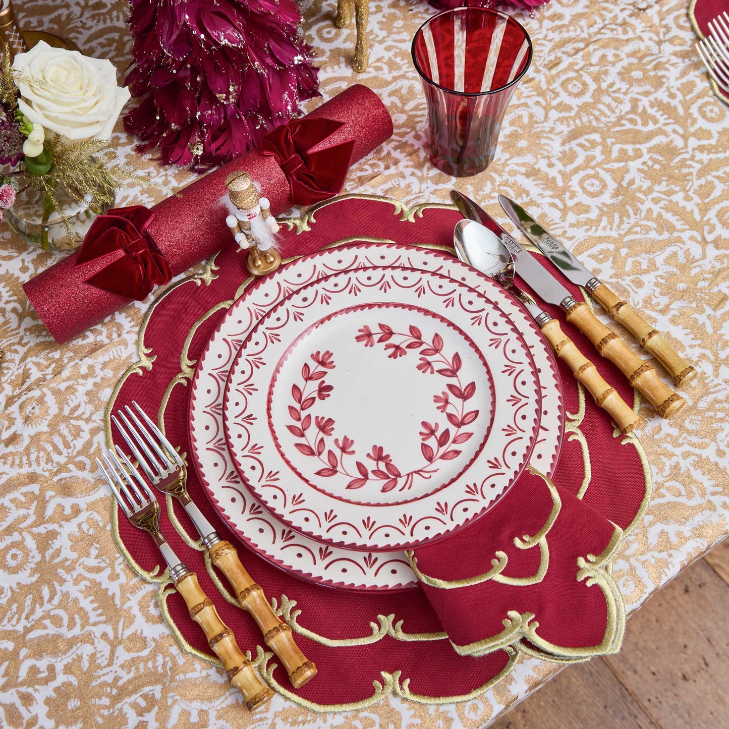 Burgundy Josephine Starter Plates (Set of 4)