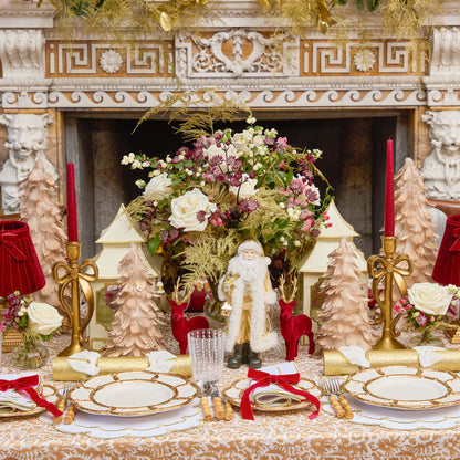 White & Gold Amanda Napkins (Set of 4)