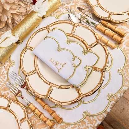 Gold Petal Bamboo Ceramic Starter Plate