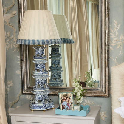 Duck-egg Blue Small Scalloped Lacquer Tray