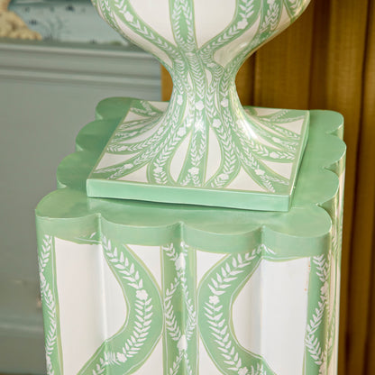Green Floral Ikat Urn