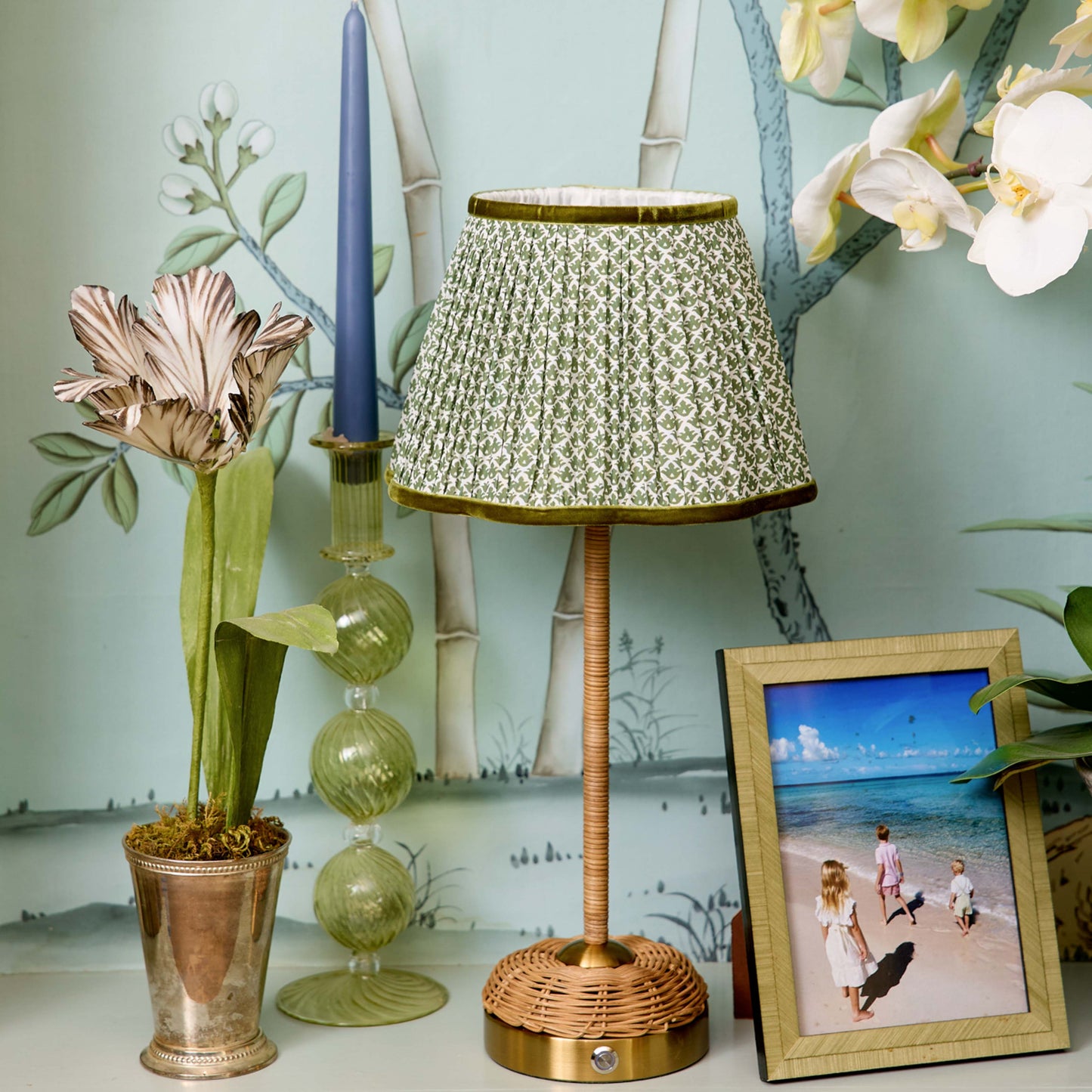 Olive Lotus Lampshade (22cm)