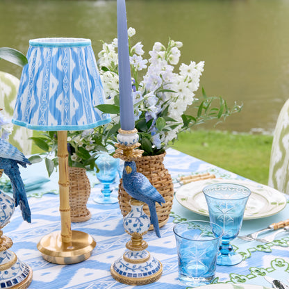 Blue Parrot Candle Holder Set