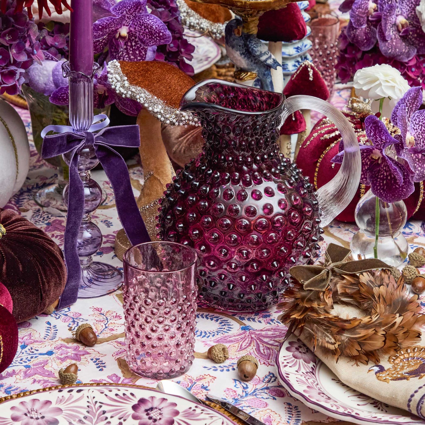 Purple Hobnail Glasses (Set of 6)