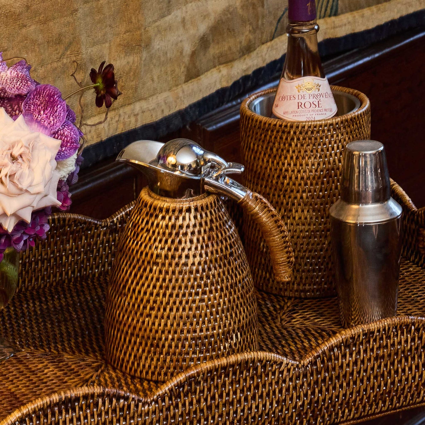Dark Brown Rattan Thermos