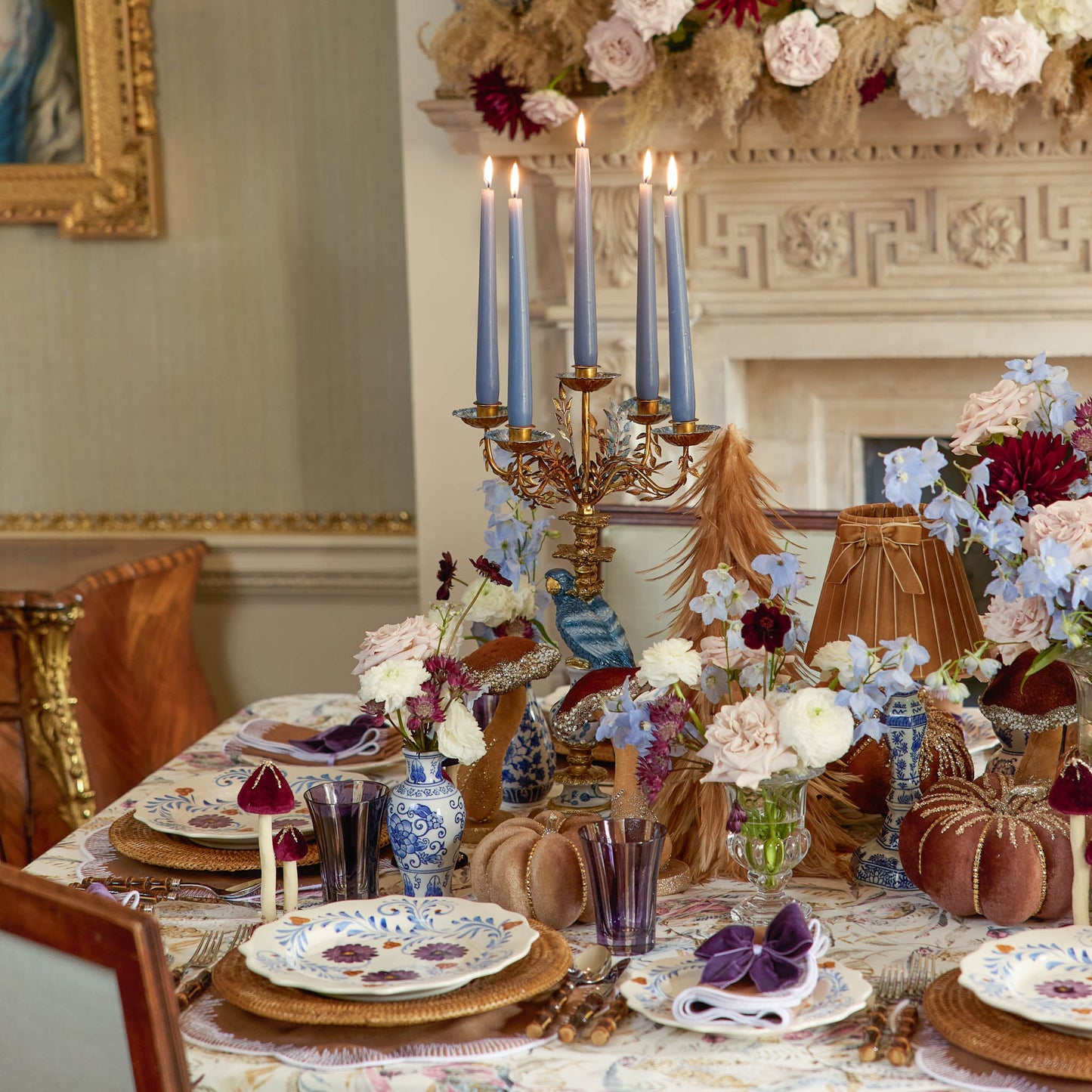 Blue Parrot Candelabra