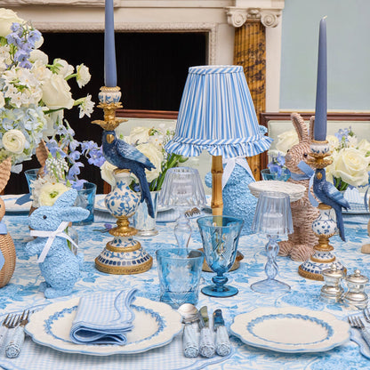 Blue Parrot Candle Holder Set