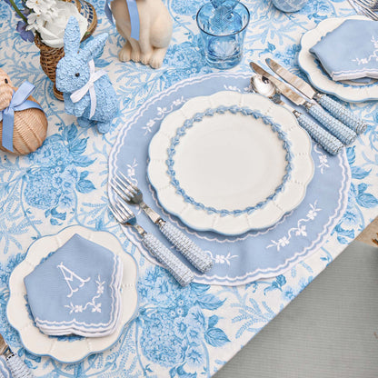 Blue Laurel Dinner & Starter Plates (Set of 8)