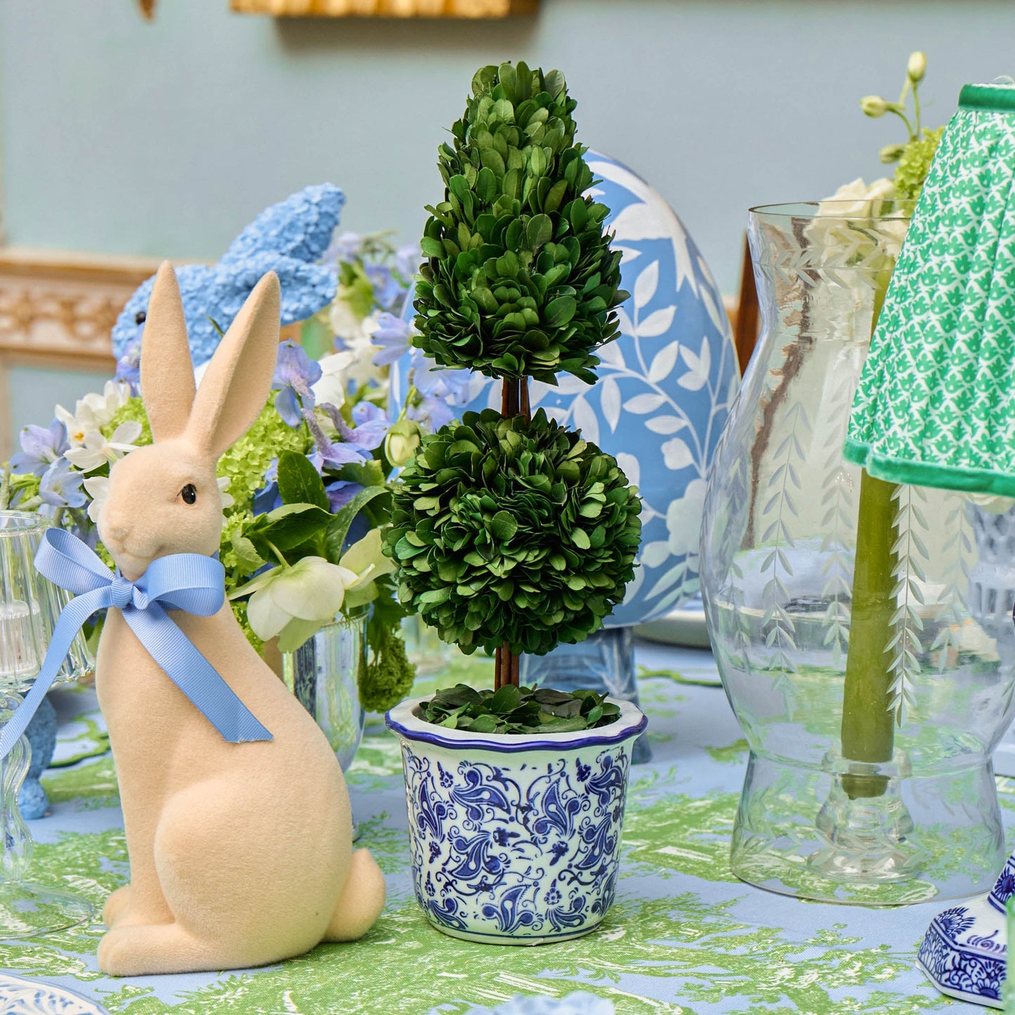 Chinoiserie Potted Boxwood Tree (Pair)
