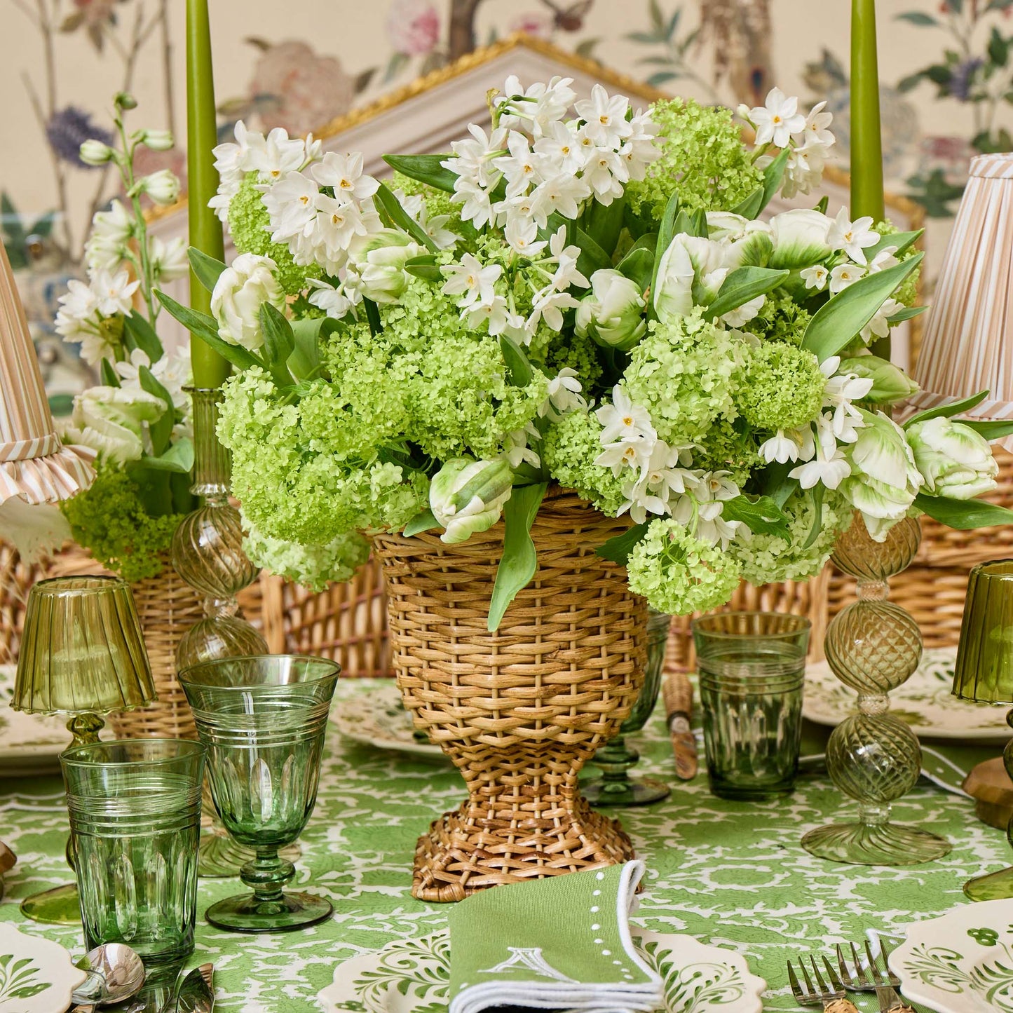 Green Sylvie Engraved Wine Glass (Set of 4)