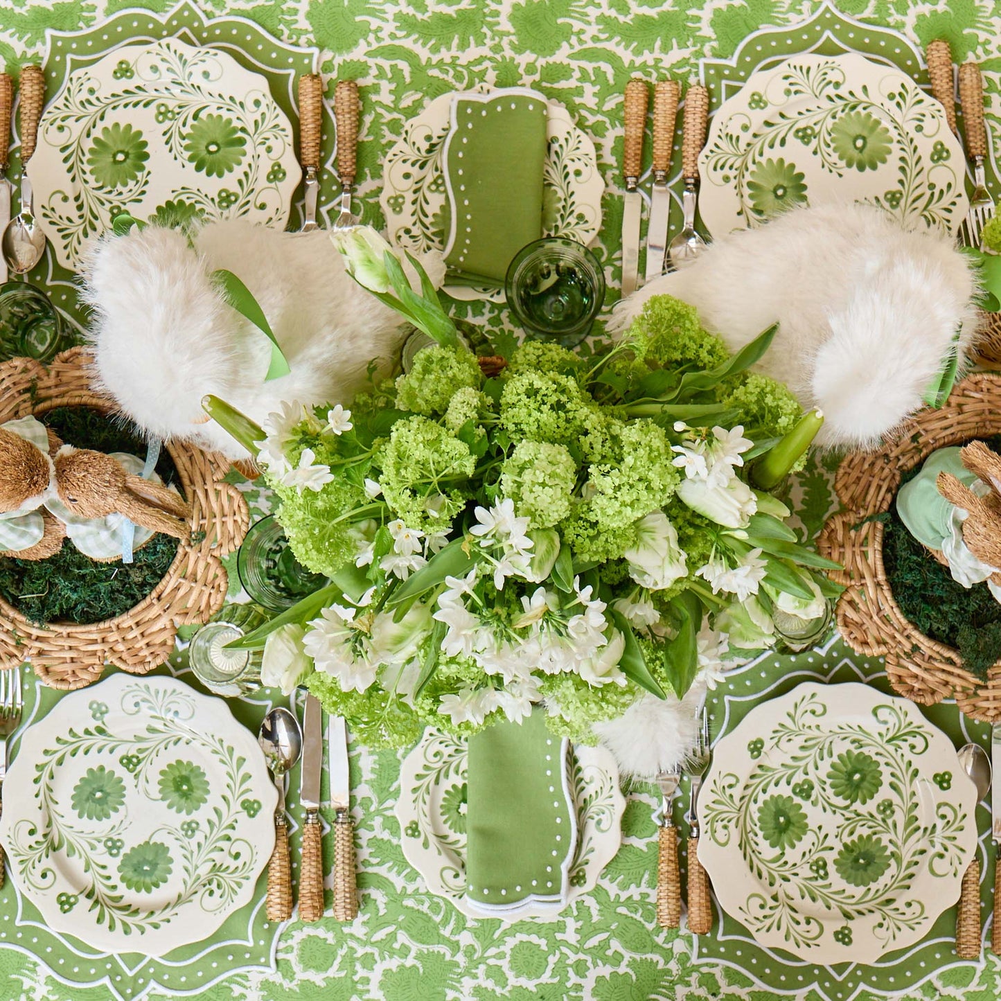 Spring Green Pheasant Tablecloth