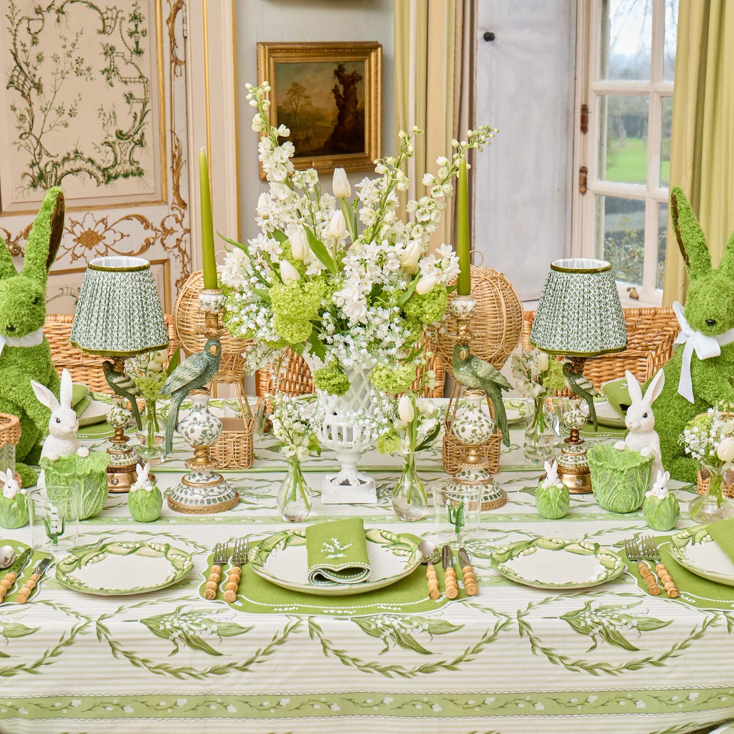 Green Lily of the Valley Eloise Linen Napkins (Set of 4)