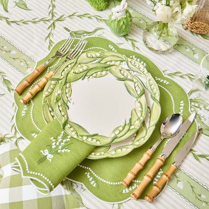 Green Lily of the Valley Eloise Linen Napkins (Set of 4)