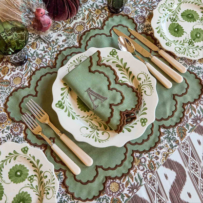 Green & Brown Charlotte Napkins (Set of 4)