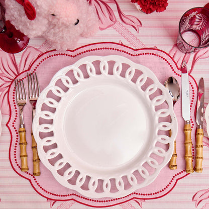 White Lace Dinner Plates (Set of 4)