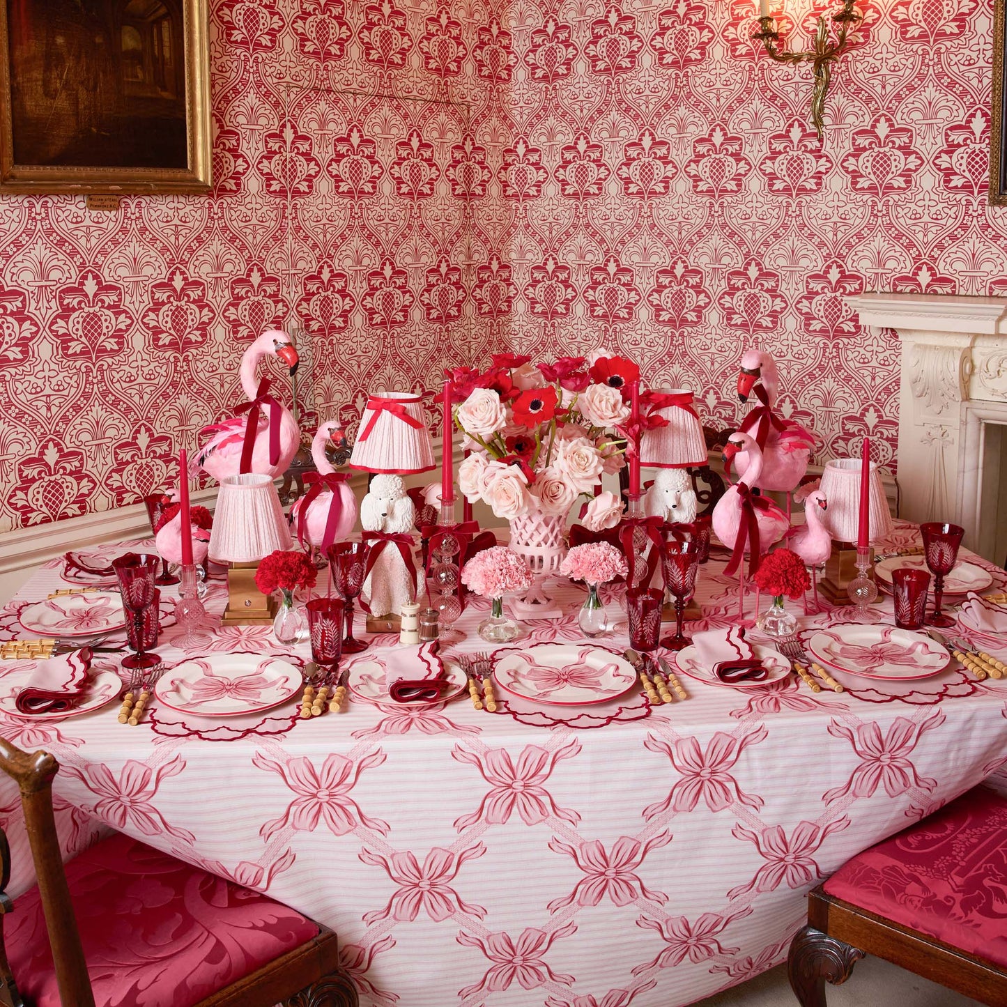 Audrey Pink & Red Bow Starter Plate