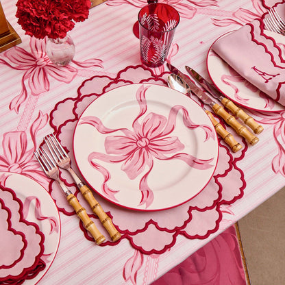 Audrey Pink & Red Bow Starter Plate
