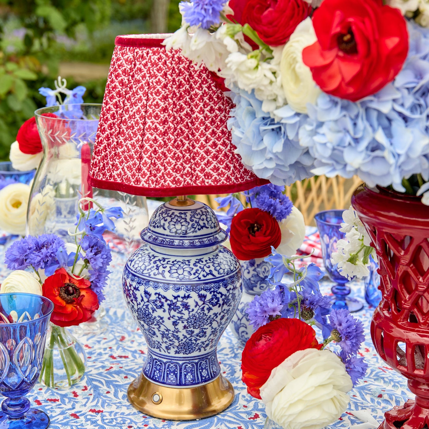 Red Lotus Lampshade (22cm)