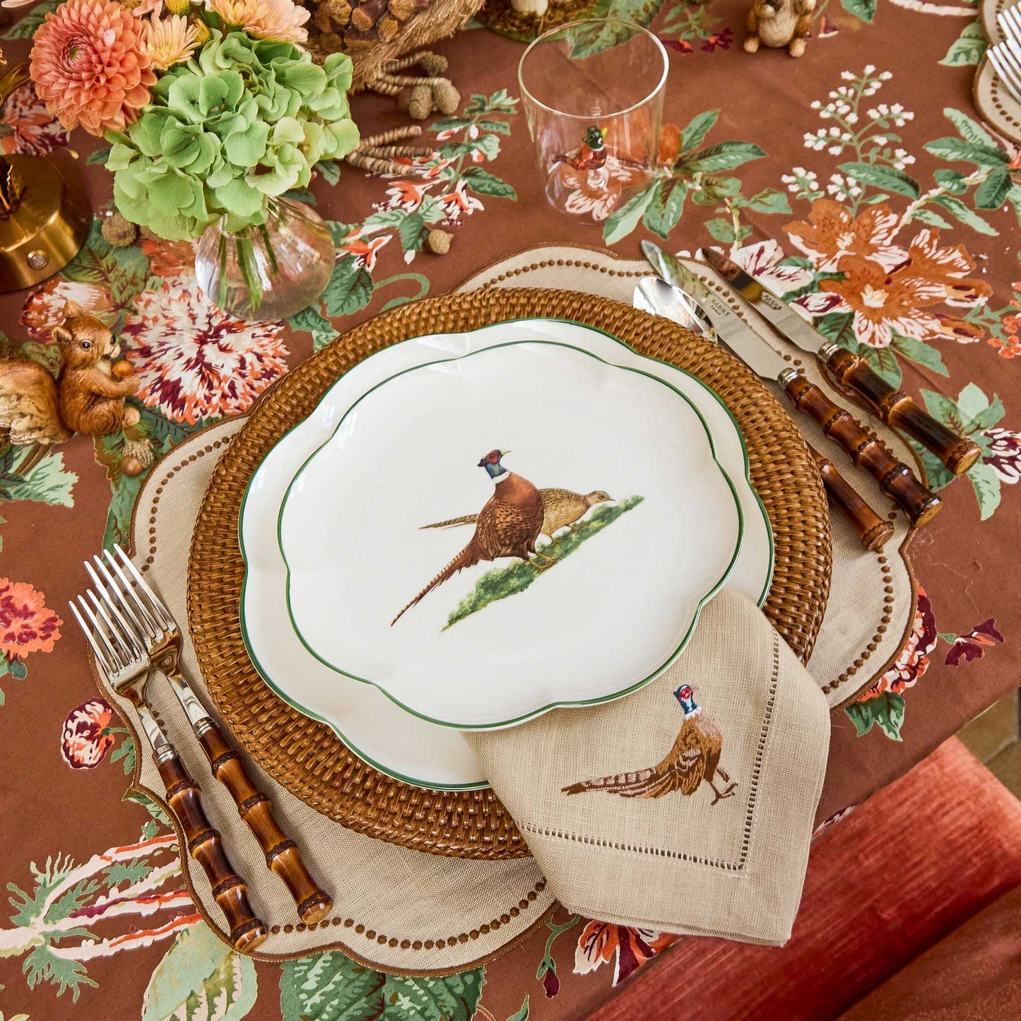 Scalloped Pheasant Starter Plates (Set of 4)