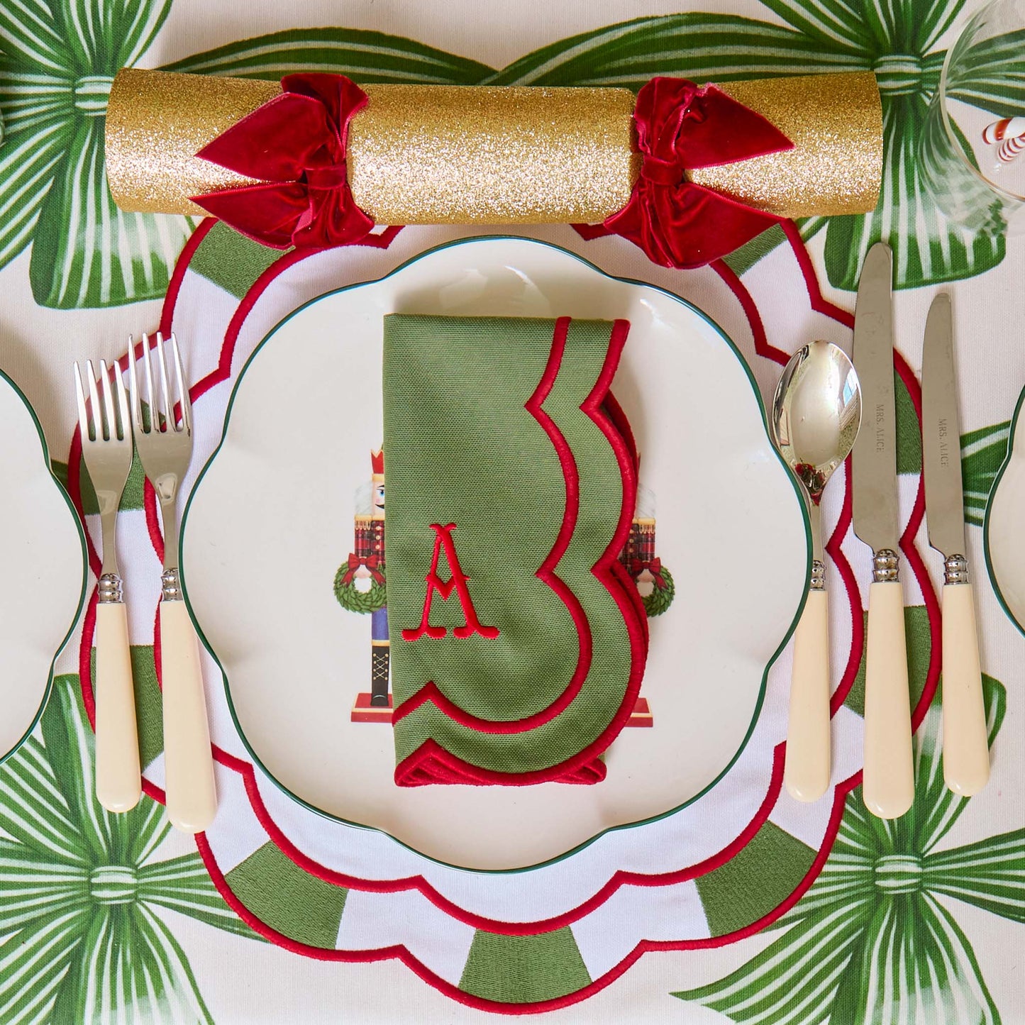 Green & Red Candycane Placemats (Set of 4)