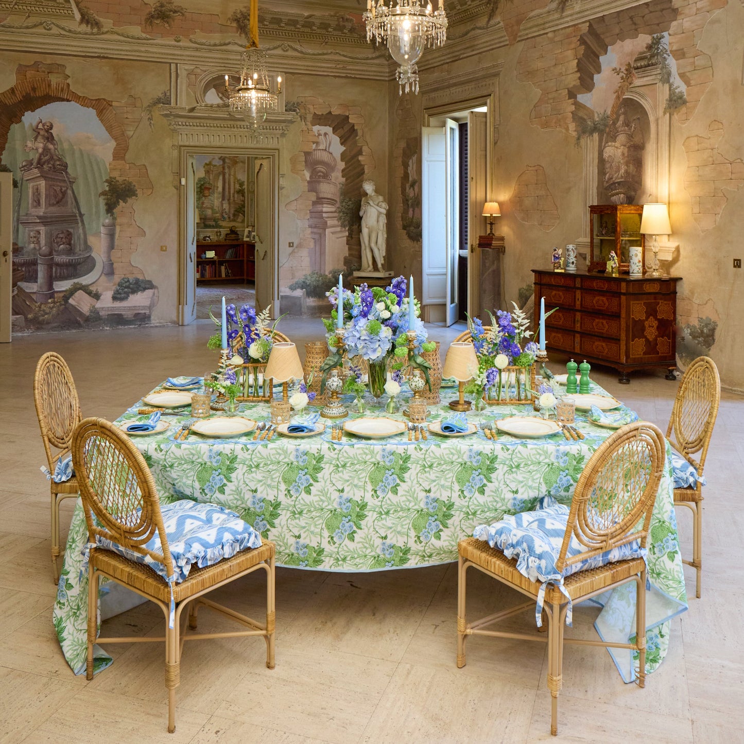 Green & Blue Lady Isabella's Garden Placemats (Set of 4)