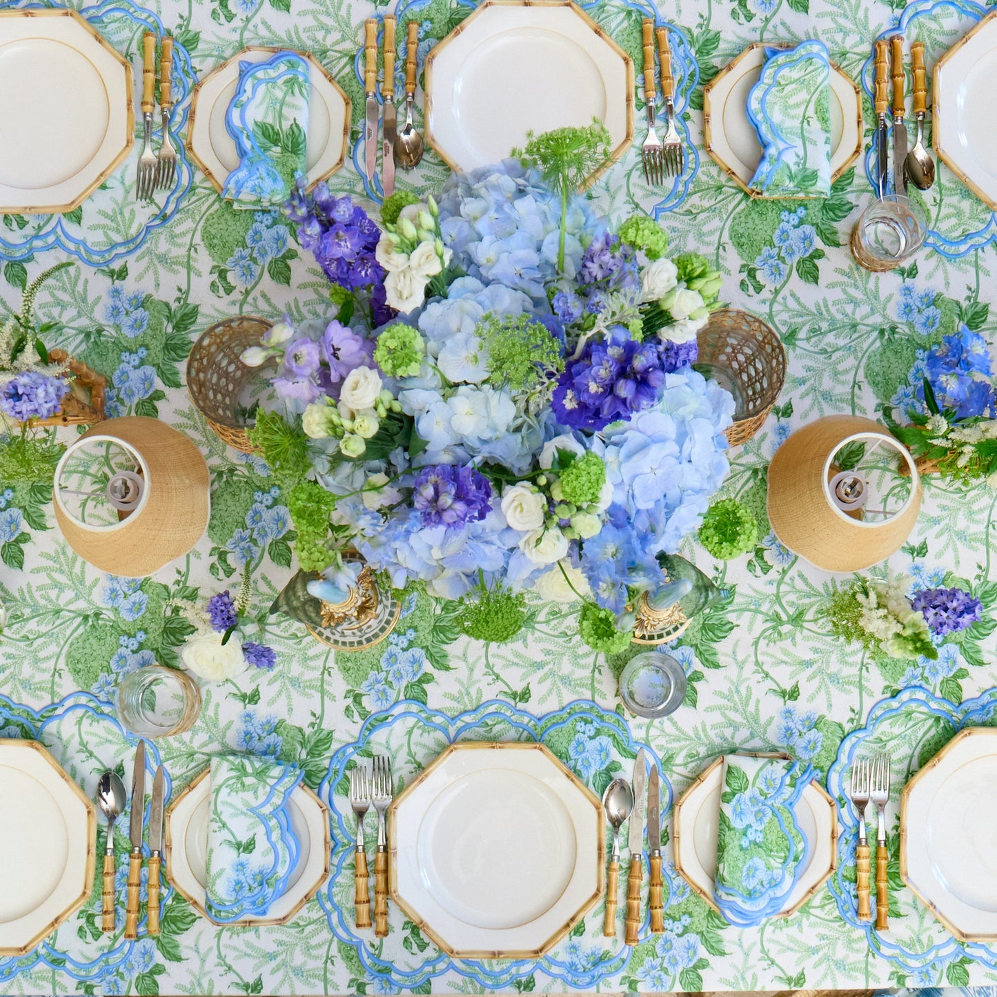 Green & Blue Lady Isabella's Garden Placemats (Set of 4)