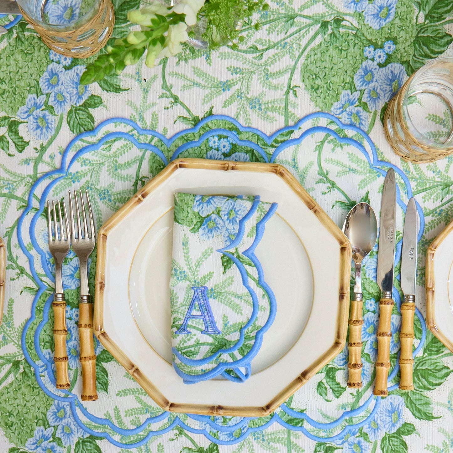 Green & Blue Lady Isabella's Garden Placemats (Set of 4)