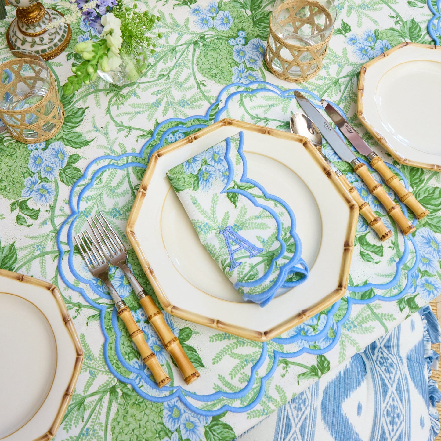 Green & Blue Lady Isabella's Garden Placemats (Set of 4)