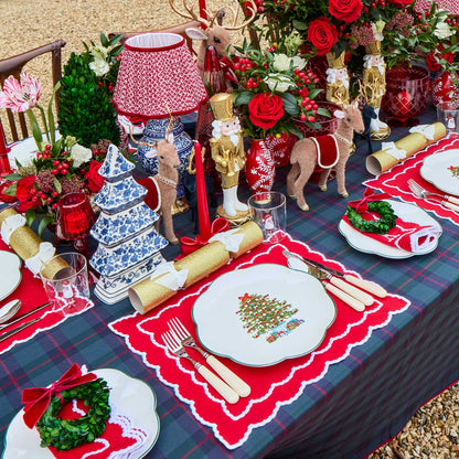 Red Elizabeth Placemats & Napkins (Set of 4)