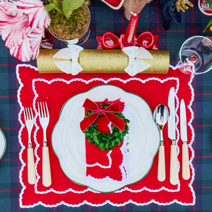 Red Elizabeth Placemats & Napkins (Set of 4)