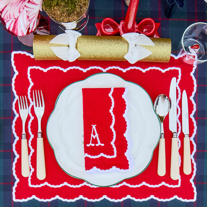 Red Elizabeth Placemats & Napkins (Set of 4)