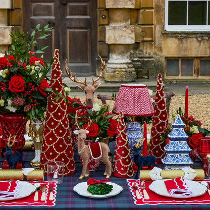 Red Elizabeth Placemats & Napkins (Set of 4)
