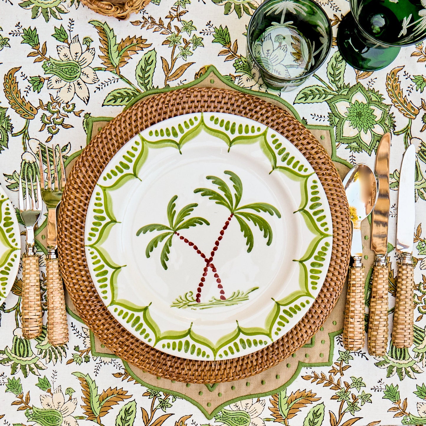 Brown Rattan Charger Plates (Set of 4)