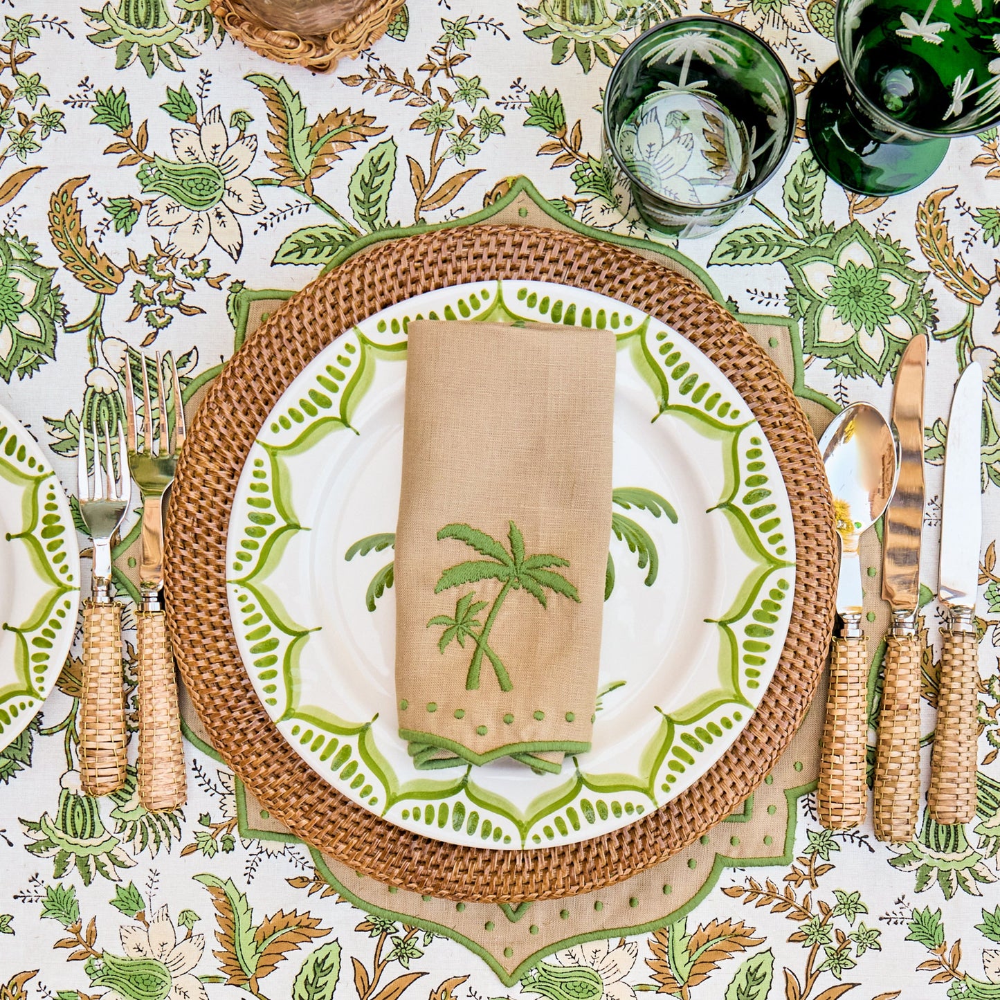 Brown Rattan Charger Plates (Set of 4)