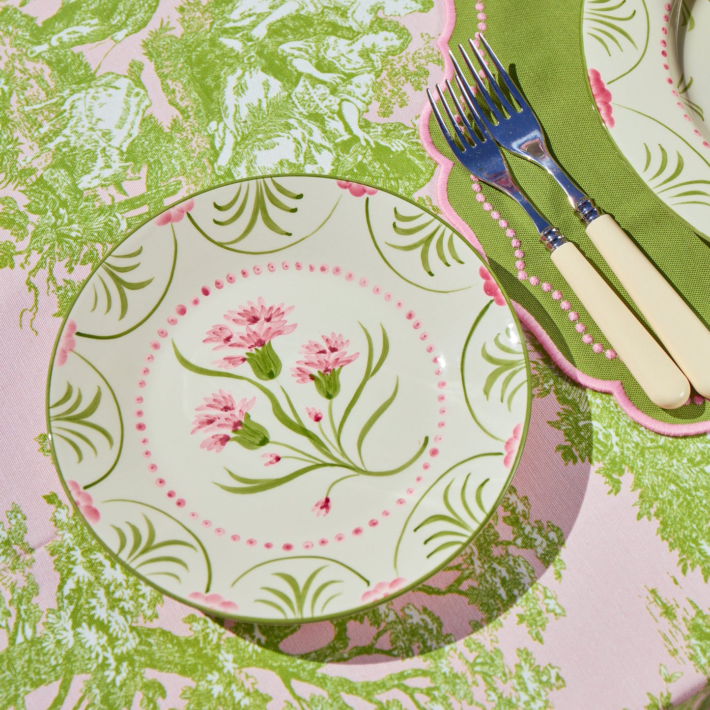 Pink & Green Santa Kristina Starter Plate
