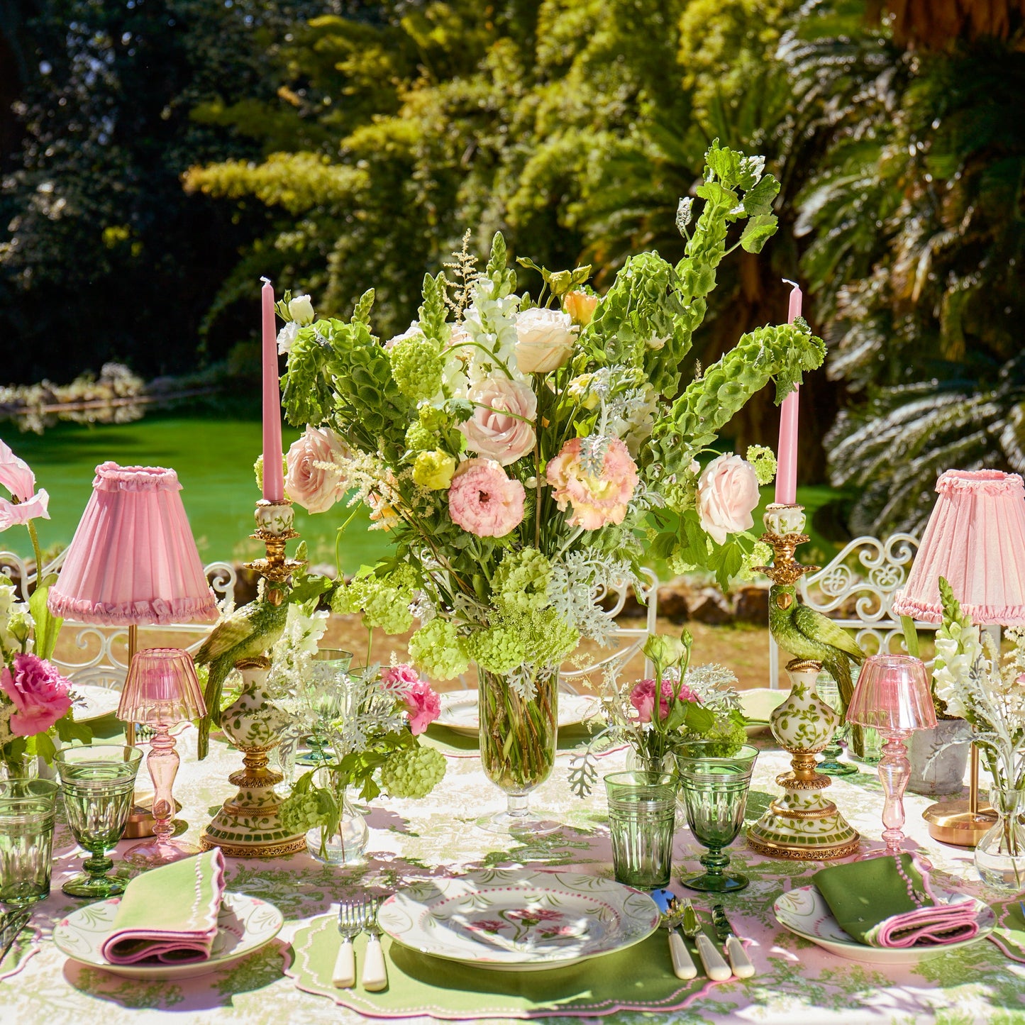 Green & Pink Gisele Placemats & Napkins (Set of 4)