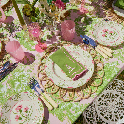 Pink & Green Santa Kristina Dinner & Starter Plates (Set of 8)