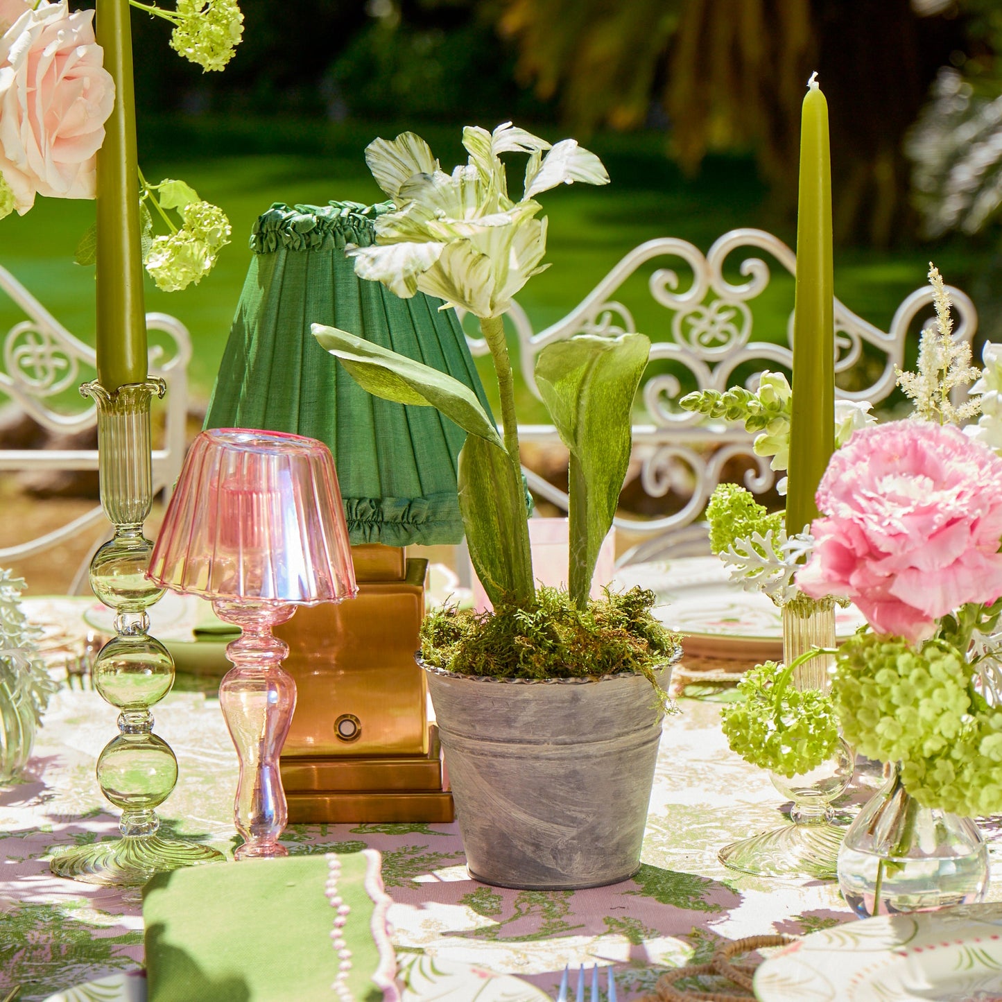Mrs. Alice Handpainted Green Tulip