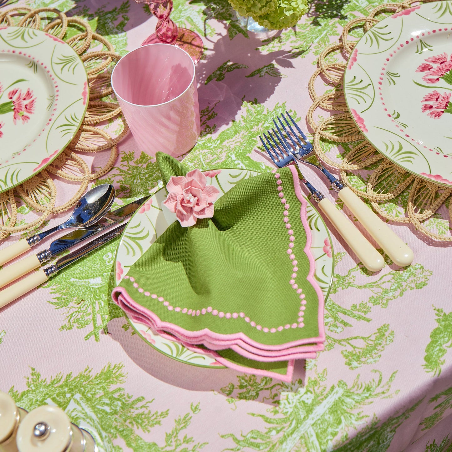 Green & Pink Gisele Placemats & Napkins (Set of 4)