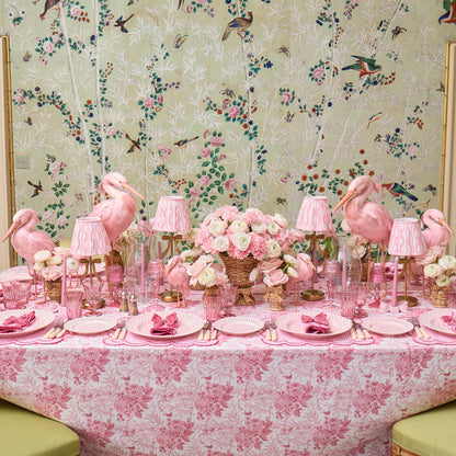 Pink Basketweave Dinner & Starter Plates (Set of 8)