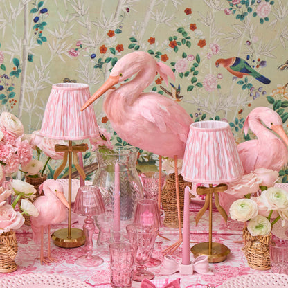 Marilyn Bow Rechargeable Lamp with Pink Ikat Shade (18cm)
