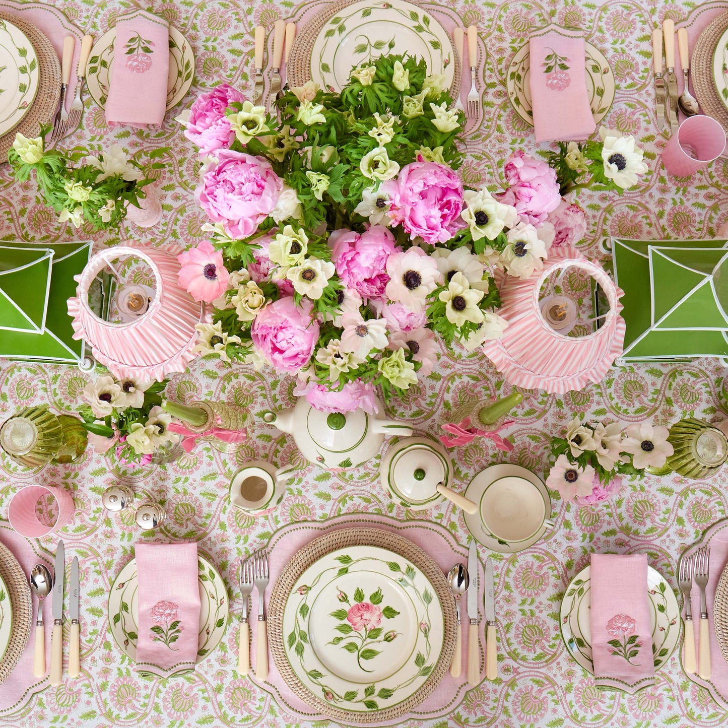 Pink & Green Agatha Tablecloth