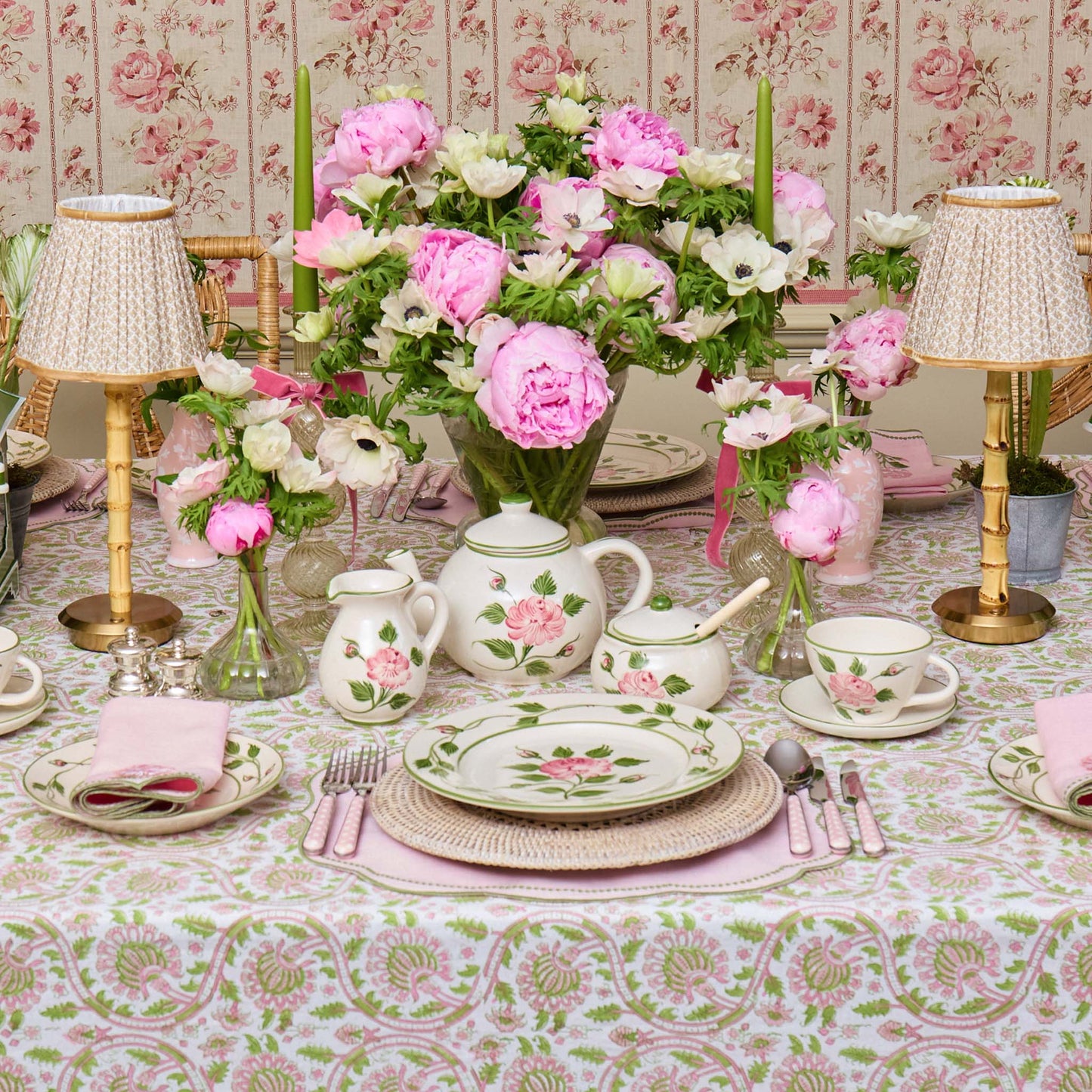 Pink & Green Agatha Tablecloth