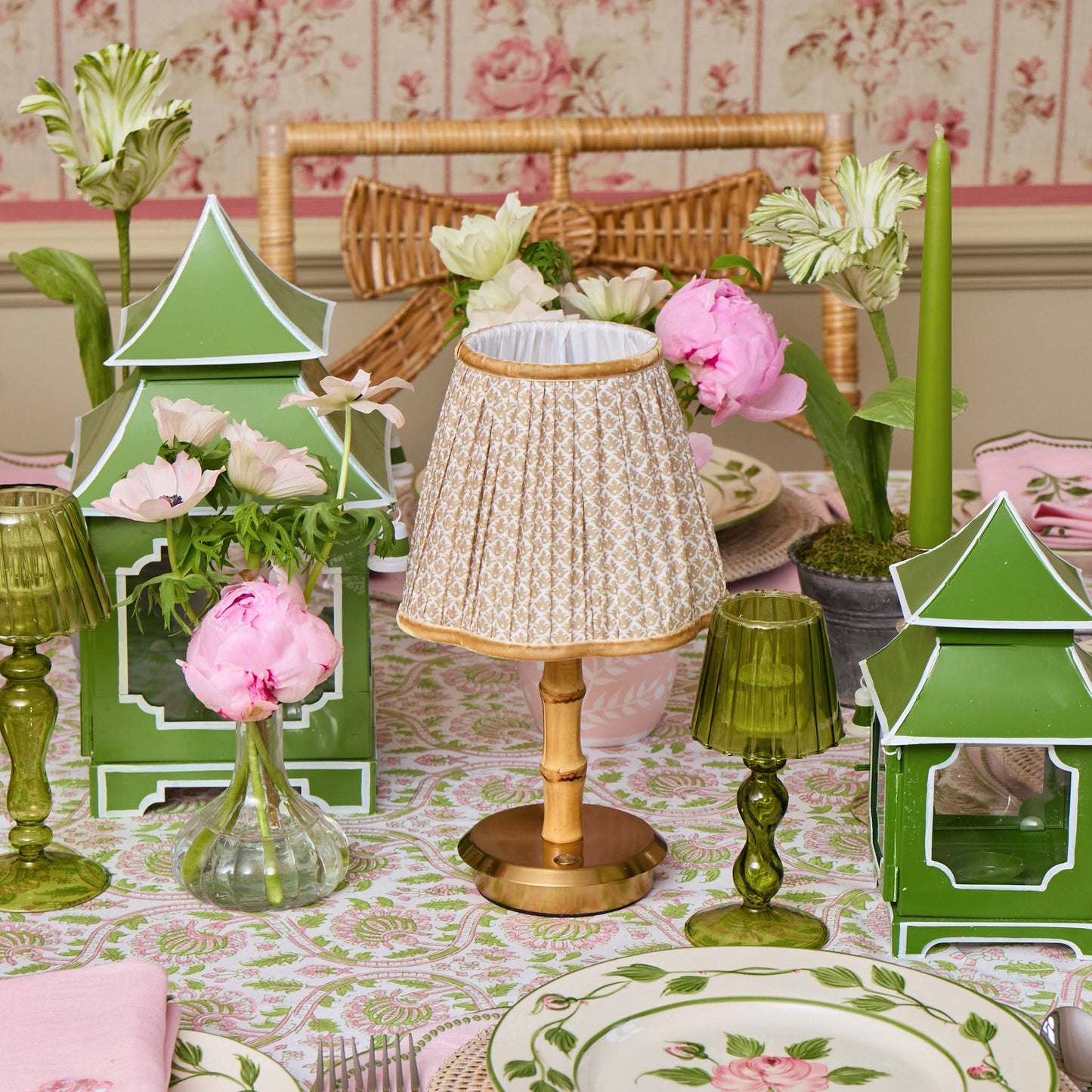 Mrs. Alice Handpainted Green Tulip