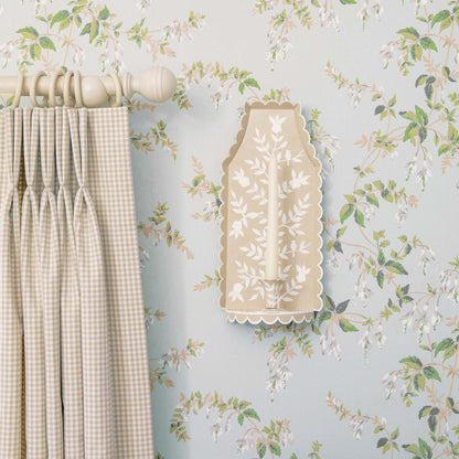 Putty Chinoiserie Tole Candle Sconce